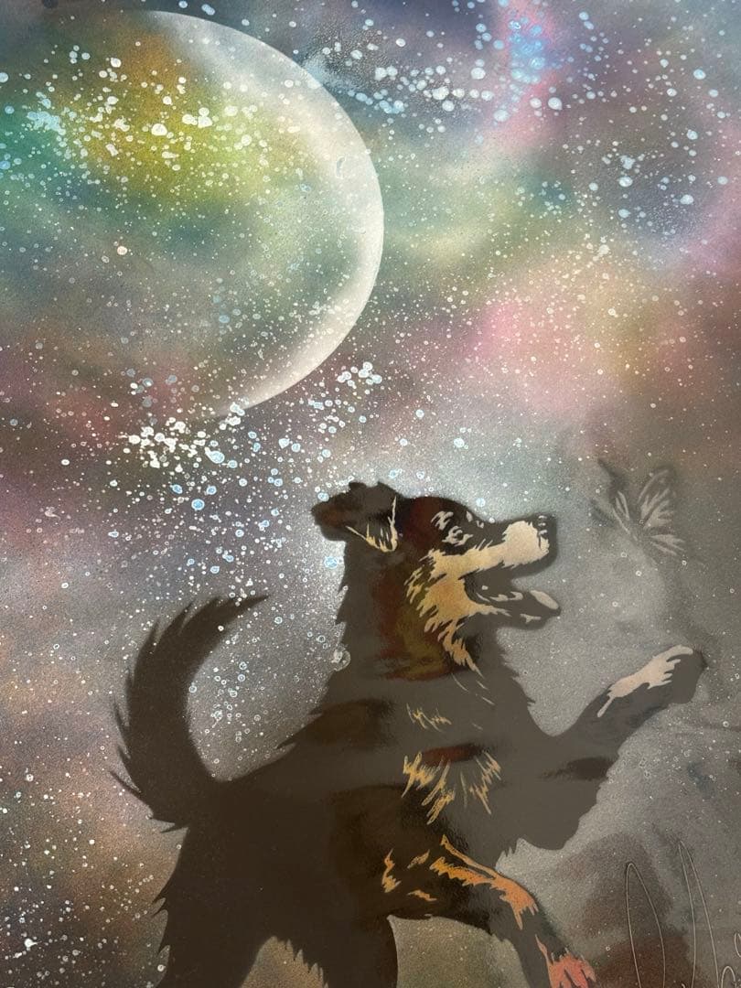 スプレーアートエデン　原画　犬と蝶々　梅ちゃん