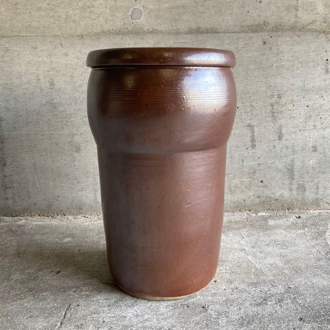 甕 壺 水瓶 花器 花瓶 傘立て 置物 和風 茶色 大型 縦長 陶器 レトロ