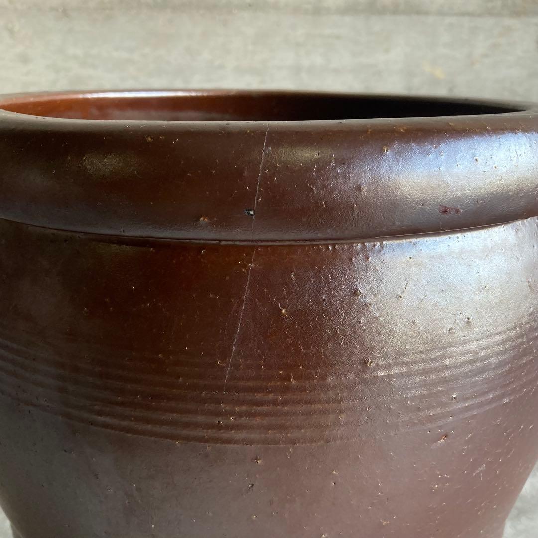 甕 壺 水瓶 花器 花瓶 傘立て 置物 和風 茶色 大型 縦長 陶器 レトロ