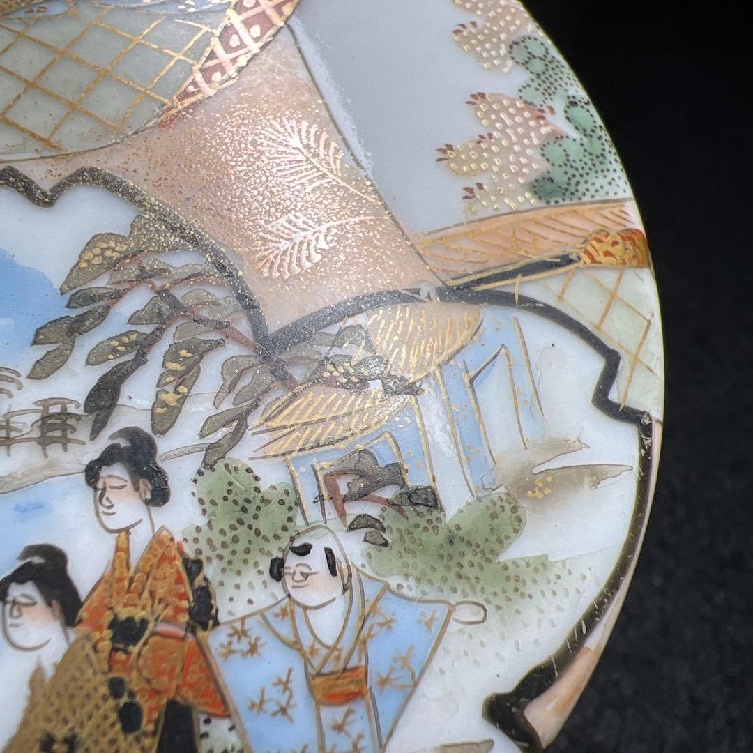 明治期　九谷焼　加賀井上製　金沢九谷　最高峰　人物画蓋物　東Y8-0403☆2F