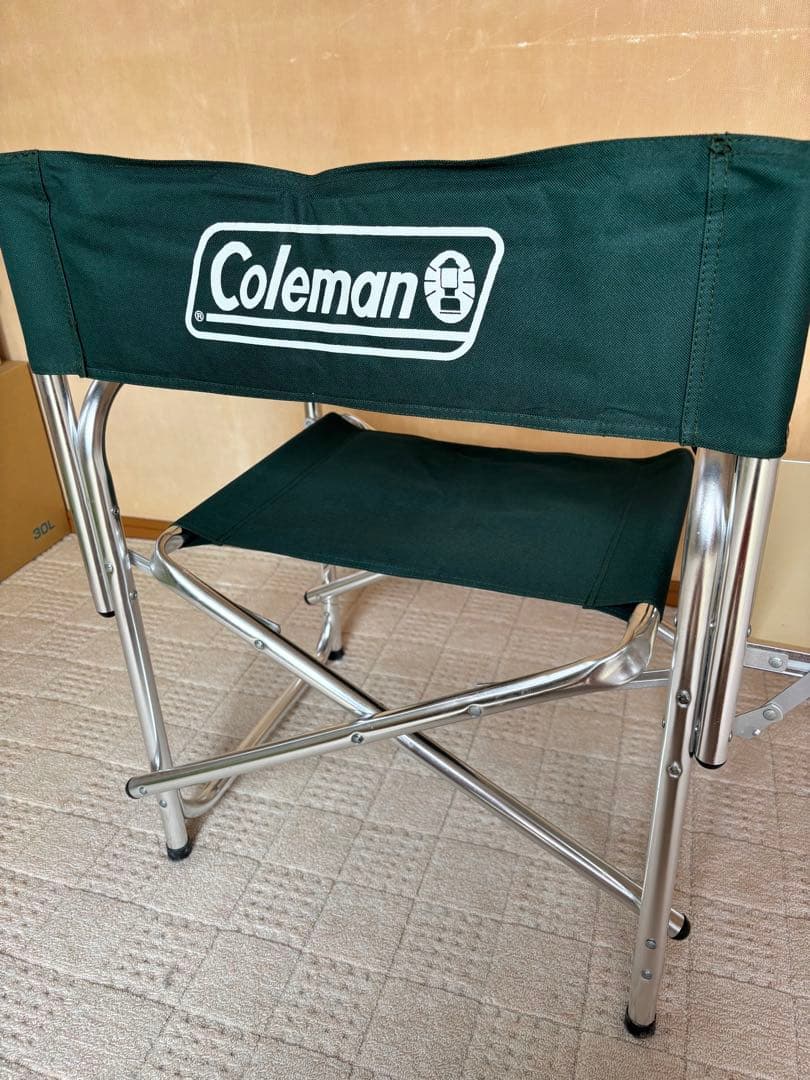 Colemanコールマン サイドテーブル付 チェア 緑 2個セット キャンプ