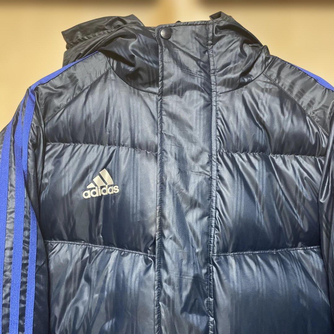 adidas アディダス ベンチコート サイズO ネイビー×ブルー