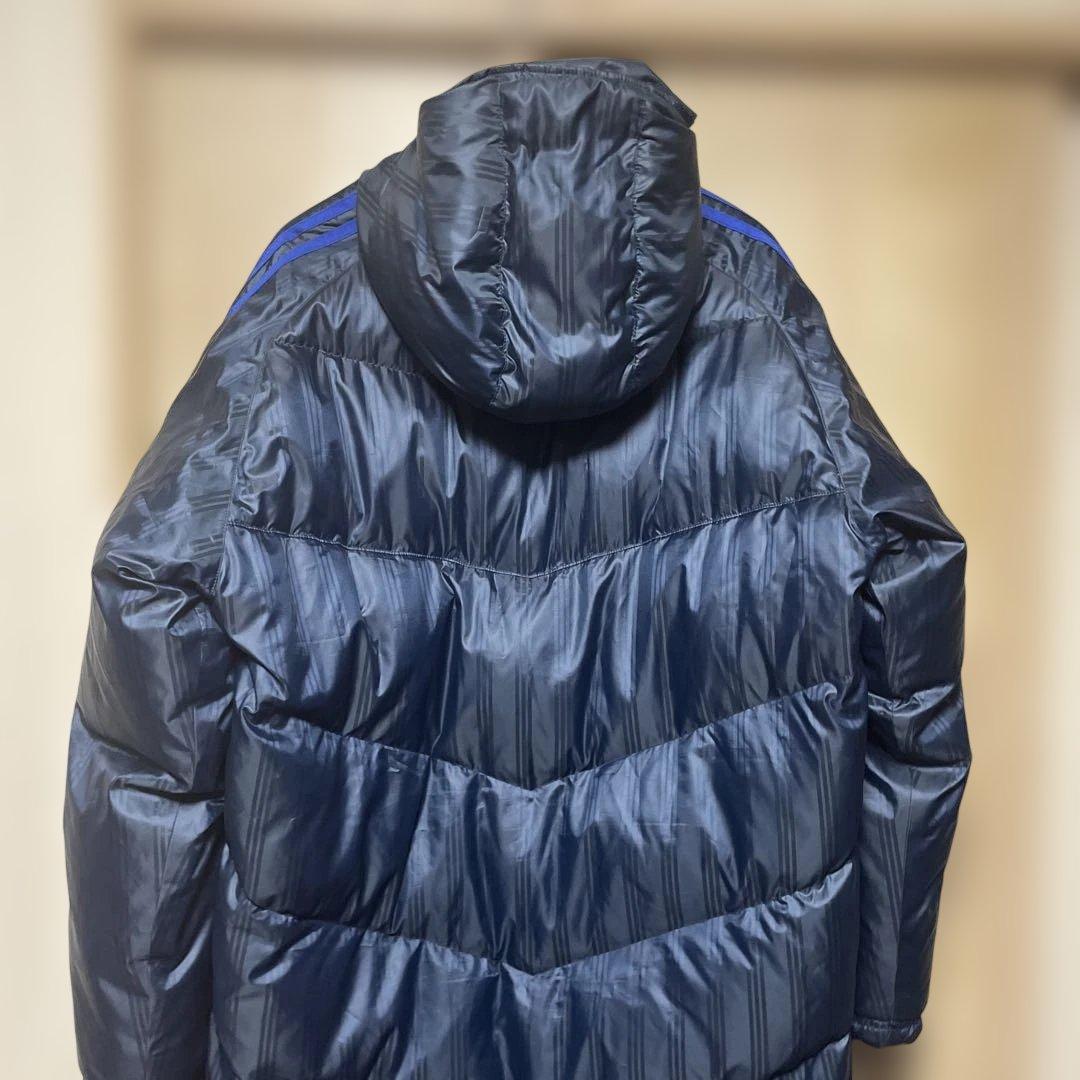 adidas アディダス ベンチコート サイズO ネイビー×ブルー