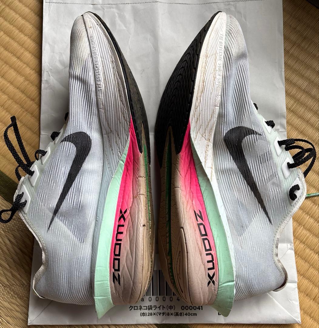 NikeZOOMX VAPORFLY NEXT%4ホワイト/グリーン