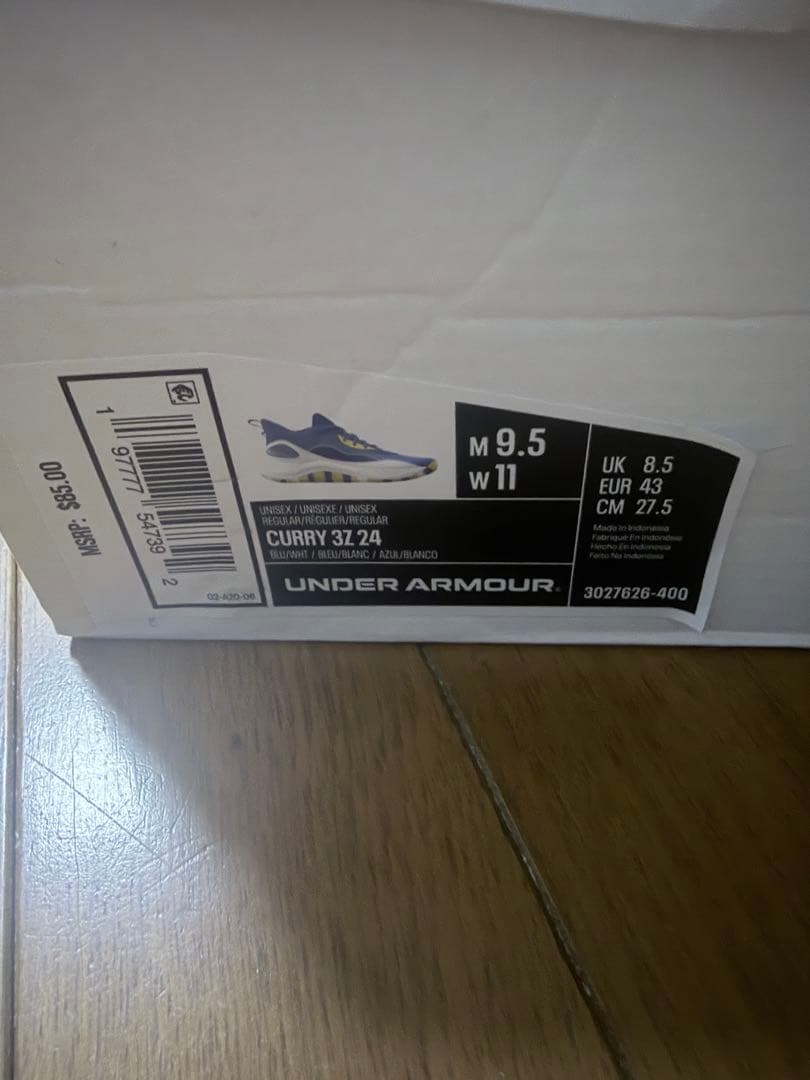 新品未使用／日本未発売 UNDER ARMOUR CURRY 3Z 24 カリー