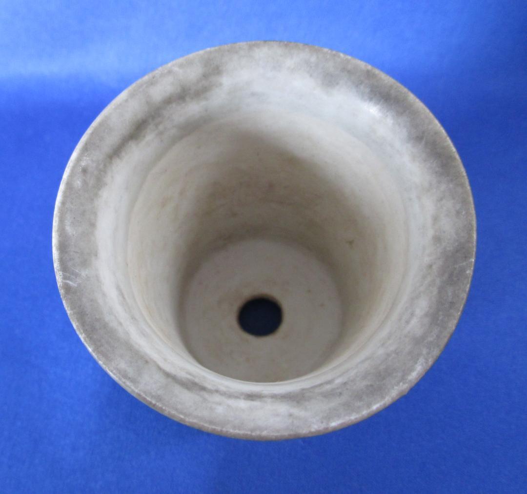 青色 陶器カップ 立体模様付き
