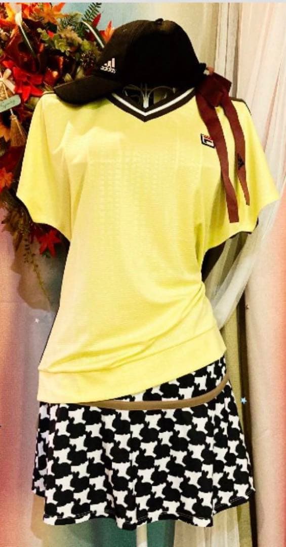 No.866 FILA スモーキーYELLOWのゲームシャツ☆XL☆新品☆