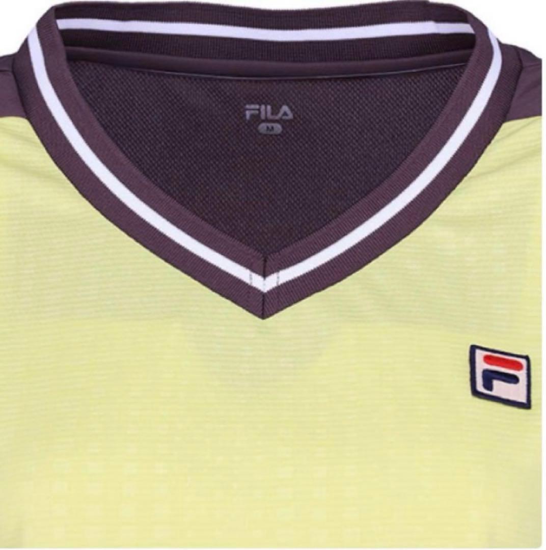 No.866 FILA スモーキーYELLOWのゲームシャツ☆XL☆新品☆