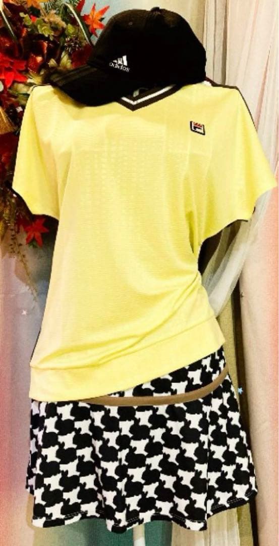 No.866 FILA スモーキーYELLOWのゲームシャツ☆XL☆新品☆