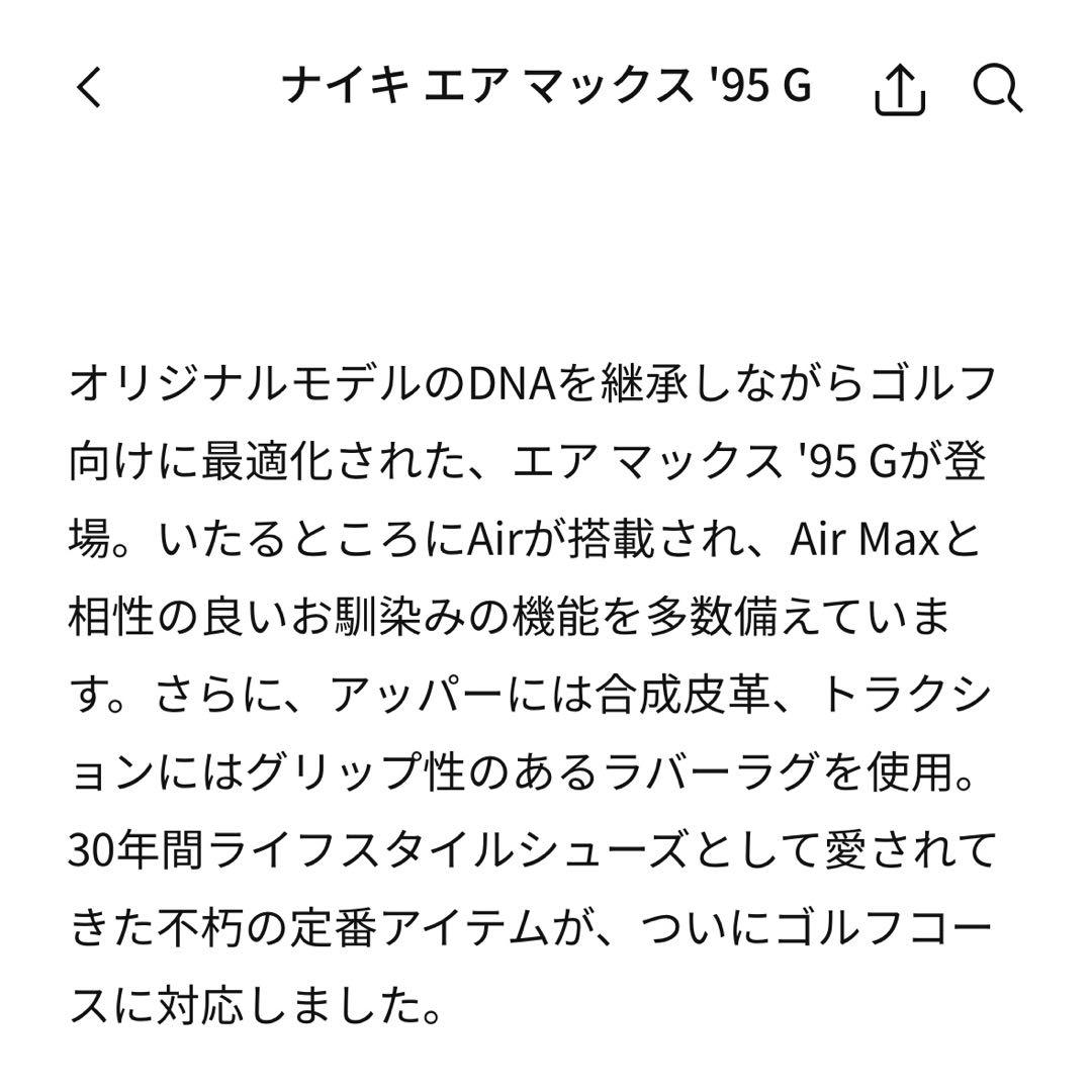 エアマックス95G 25センチ　新品未使用　完売品