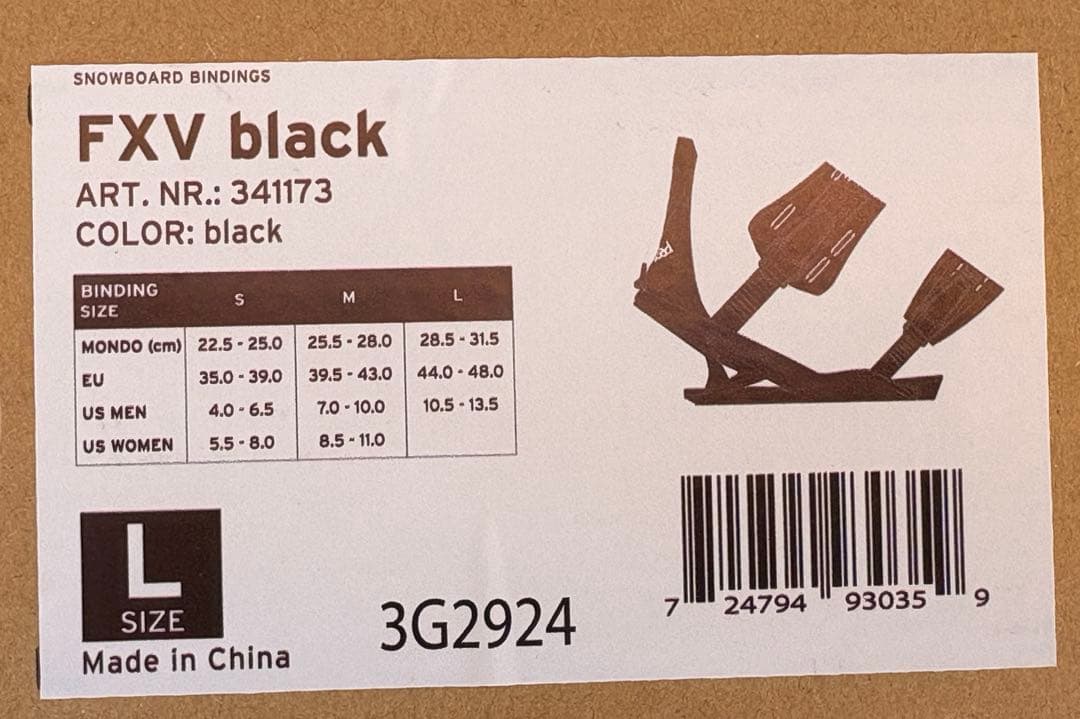 HEAD　スノーボード　ビンディング　FXV　black　サイズL　23-24
