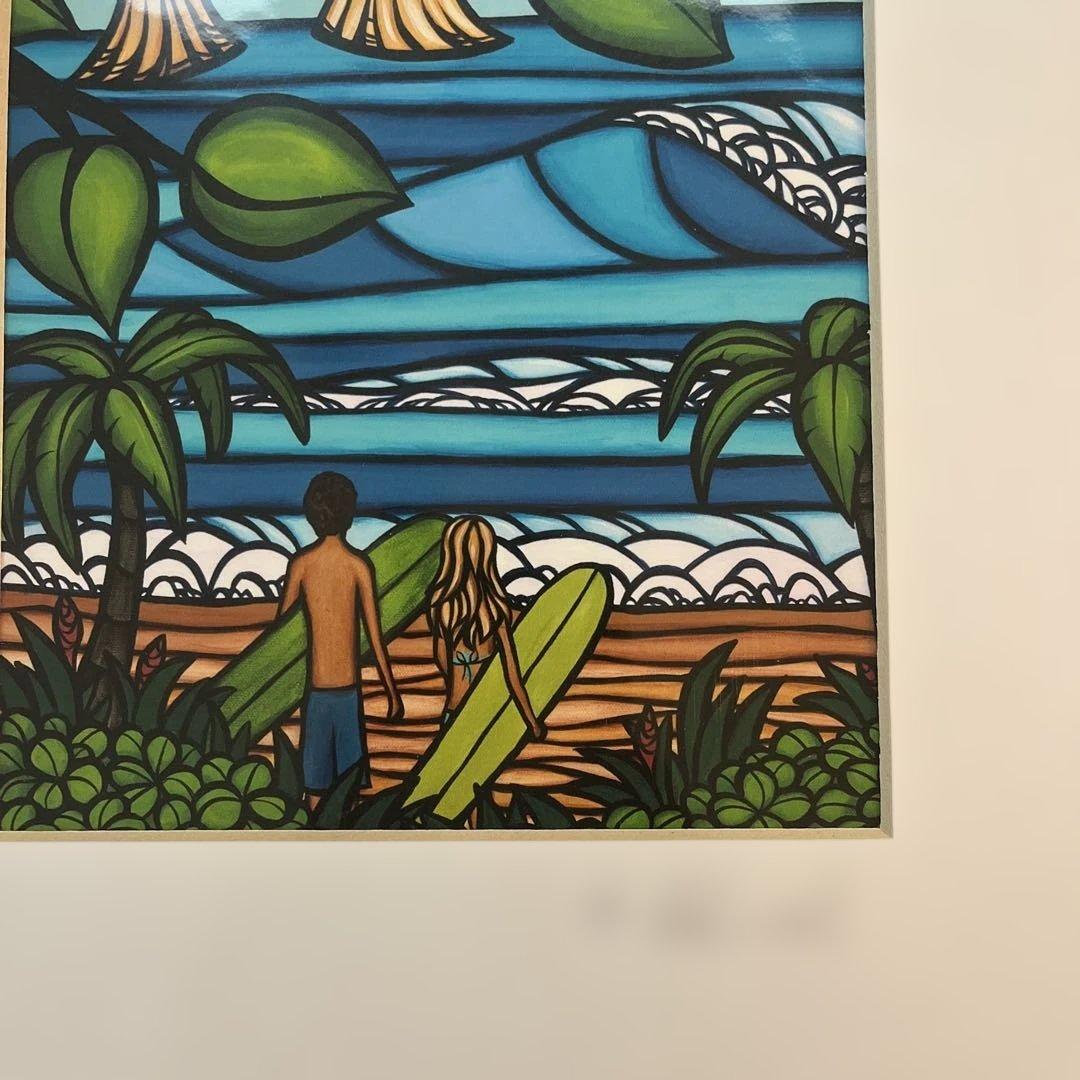 【美品】ヘザーブラウンHeather Brown “自然と海”絵画art
