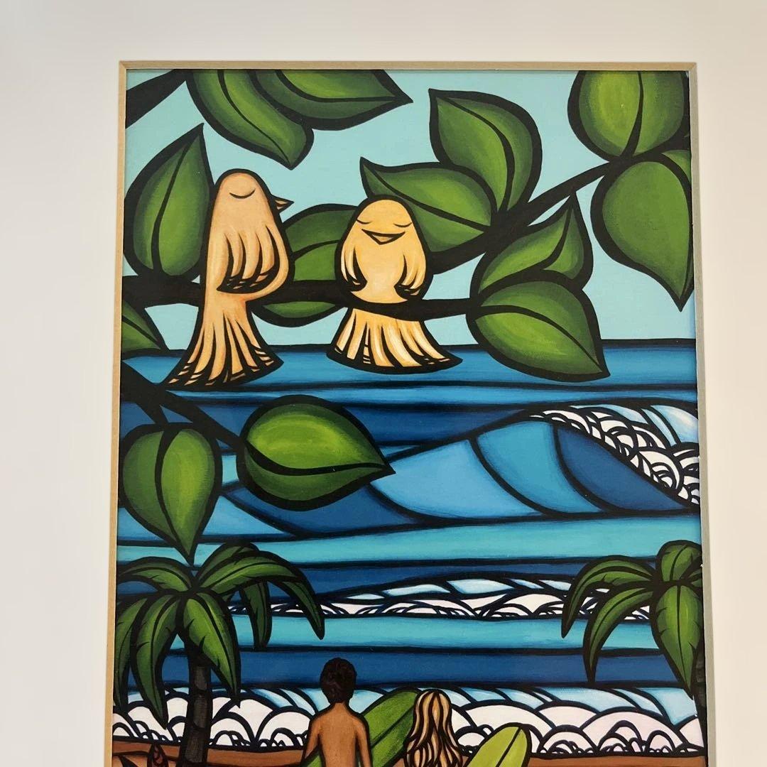【美品】ヘザーブラウンHeather Brown “自然と海”絵画art