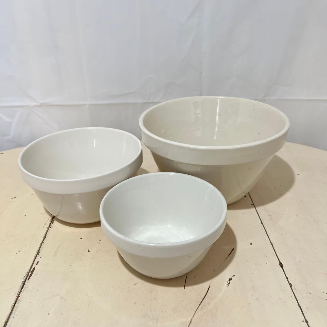 【訳あり品】イギリス アンティーク ヴィンテージ プディングボウル3点set