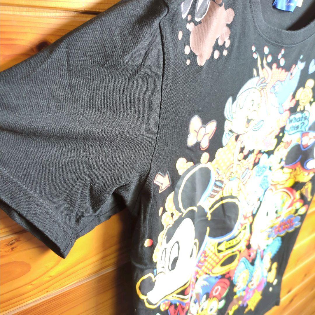東京ディズニーリゾート　キャラクターTシャツ　半袖シャツ　ミッキー　黒　古着