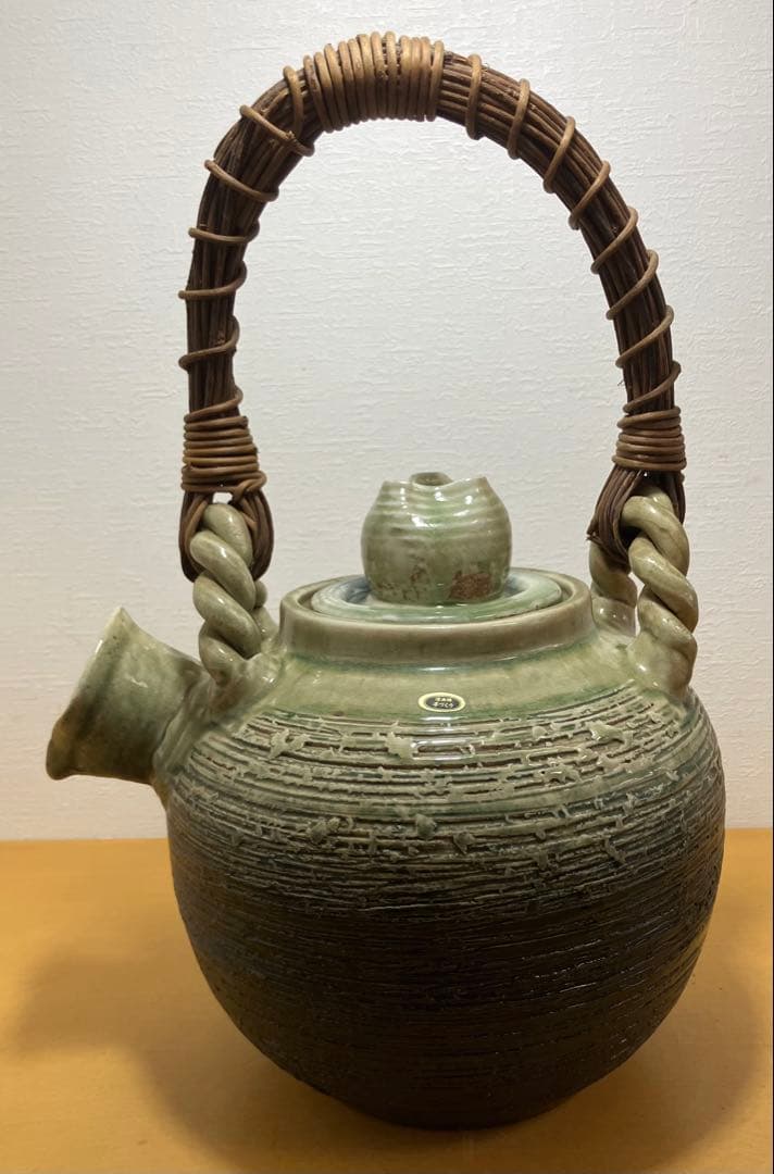 【特大46cm】大型土瓶 急須 飾り物 陶磁器製 銘なし（蓋に修繕跡あり）