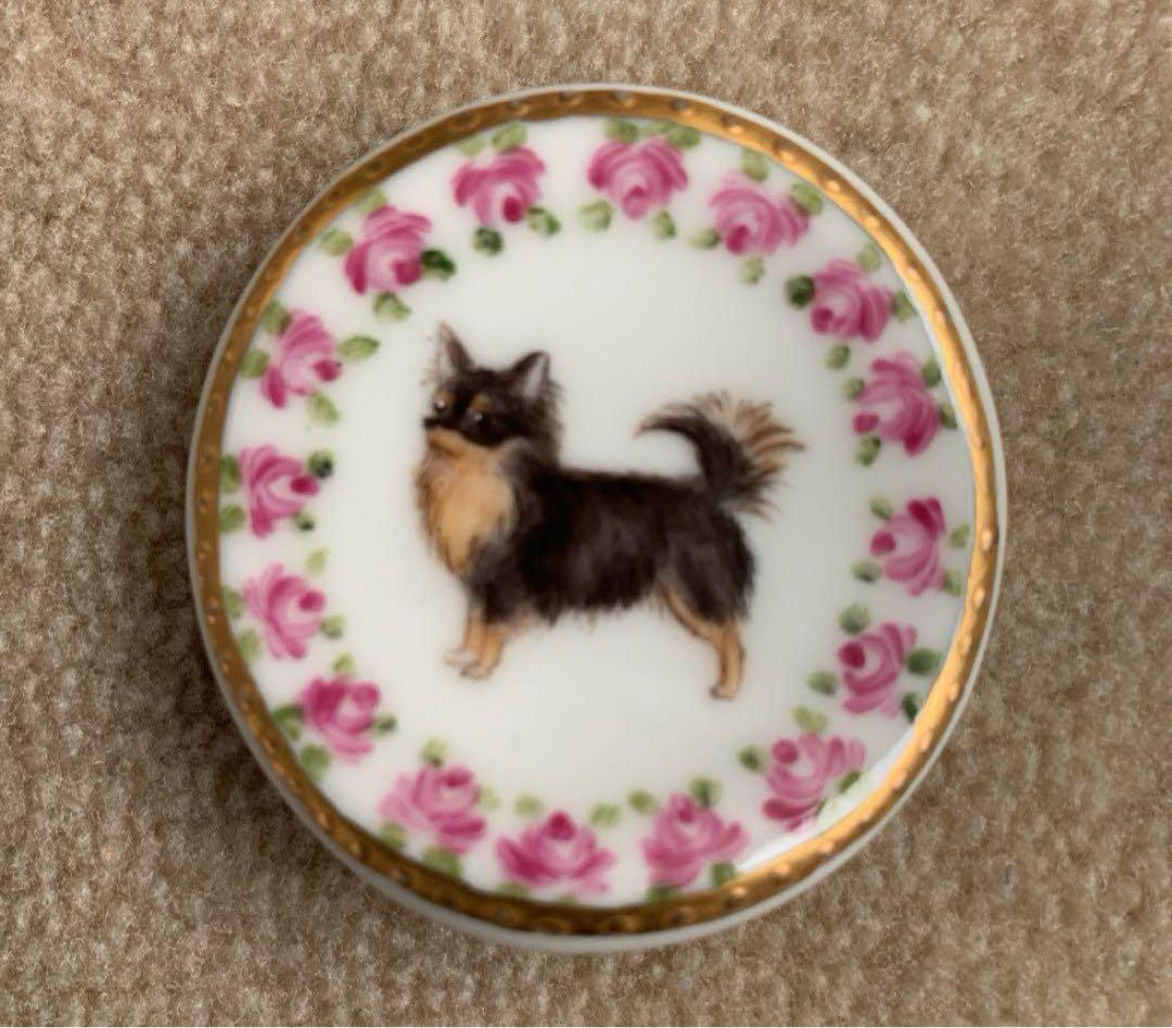 作家作品＊チワワ飾り小皿＊箸置き2個＊3点セット＊ 陶器