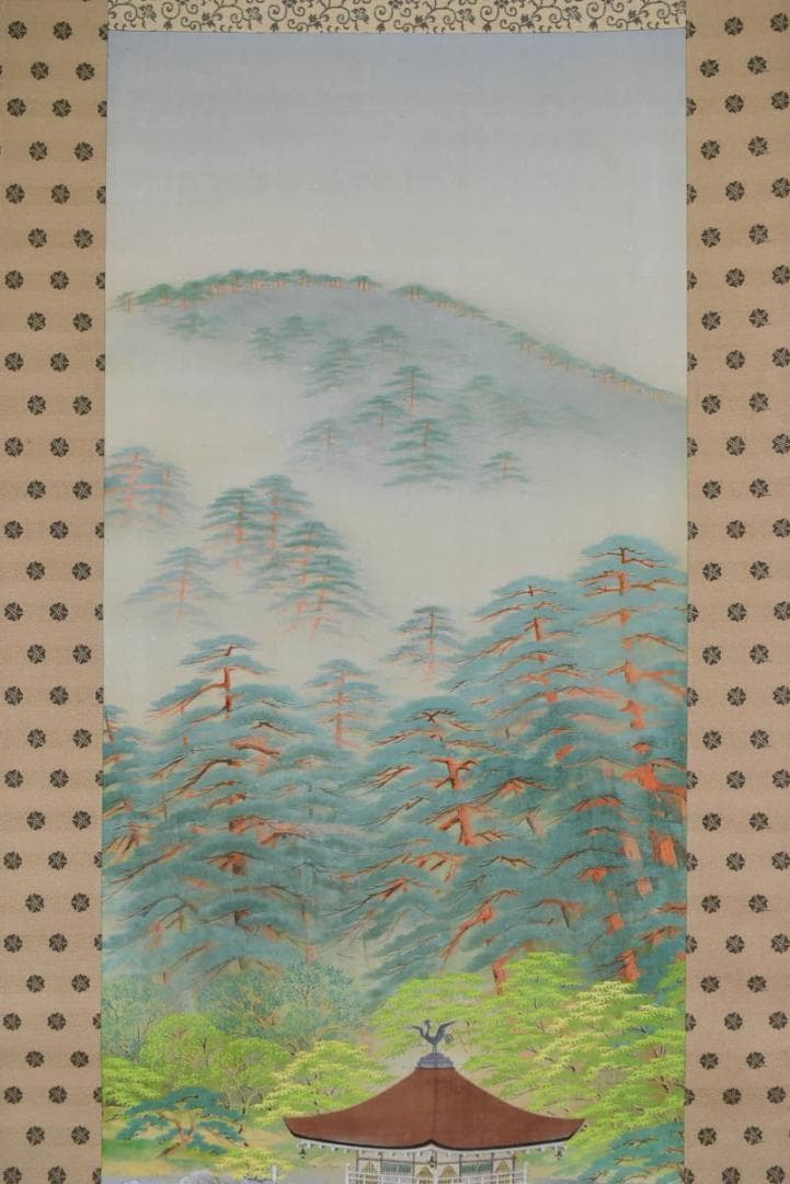 【真作】高階史光/金閣寺/掛軸☆宝船☆AA-982