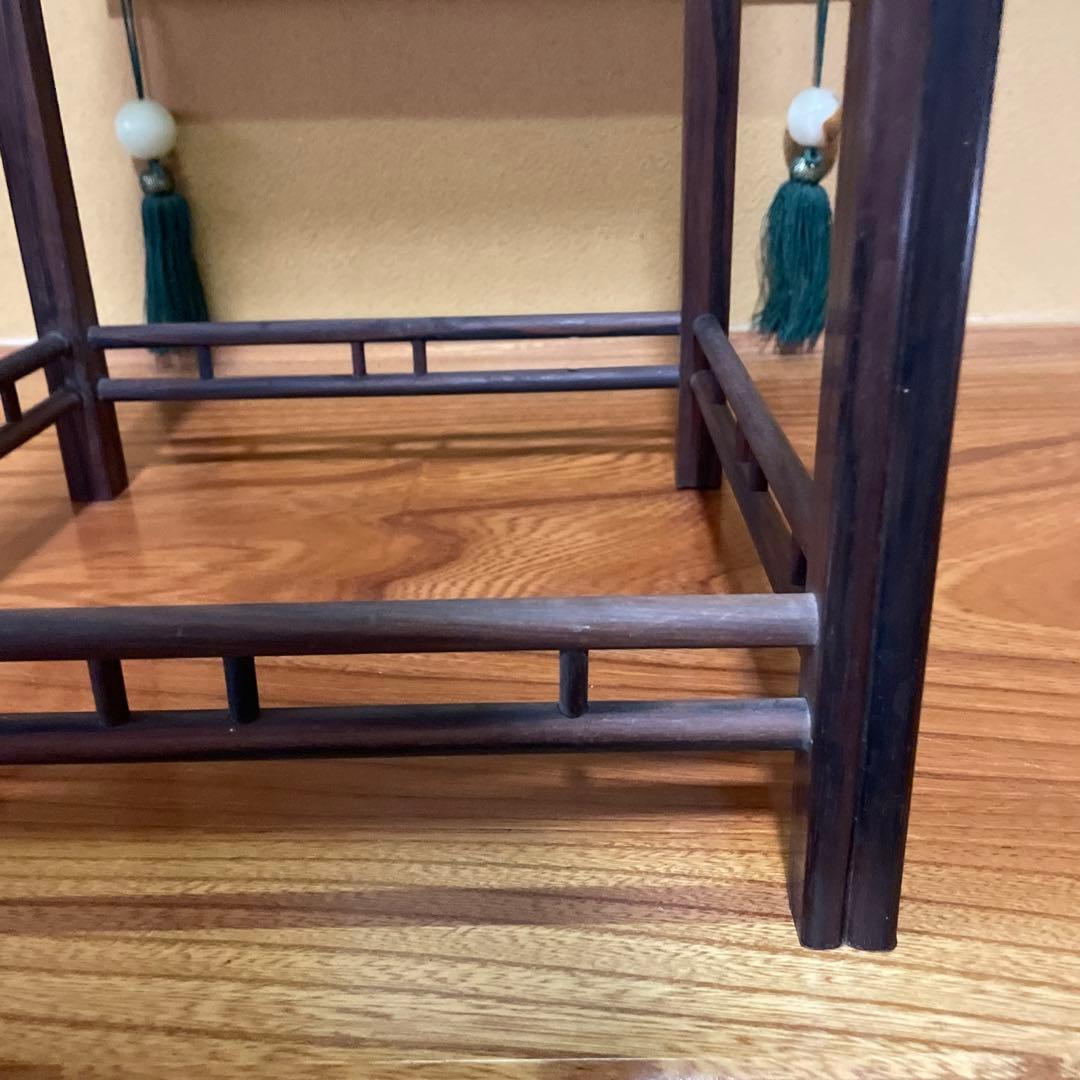 【唐木】懸崖1.1尺 盆栽台 黒檀 ビンテージ品 高卓(こうしょく)【訳あり品】