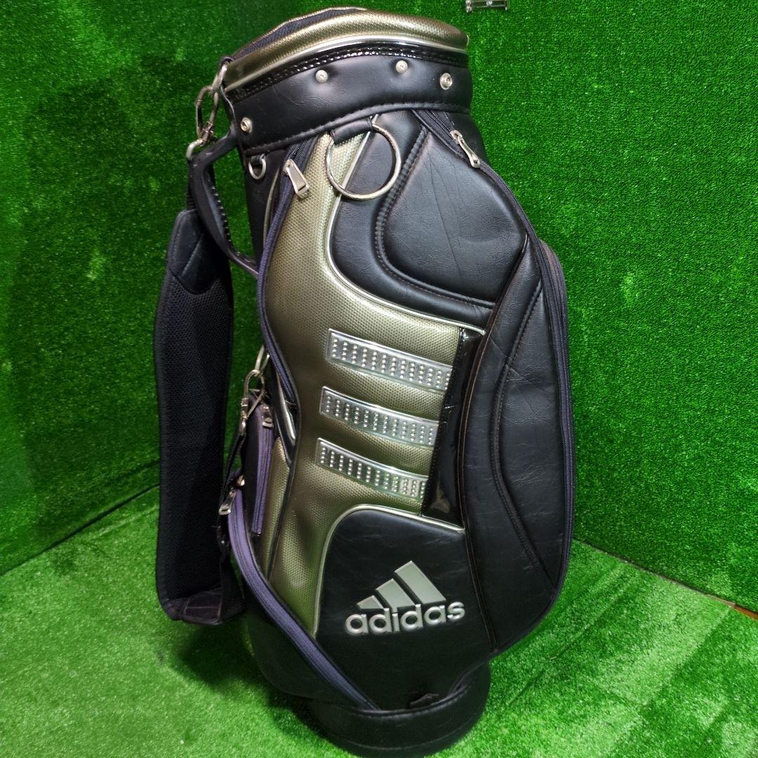 adidas キャディバッグ黒 ブラックヘッドカバー付き
