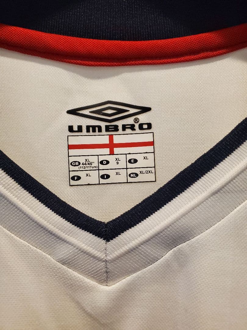日韓W杯イングランド代表 UMBRO ユニフォーム　ベッカム　XL