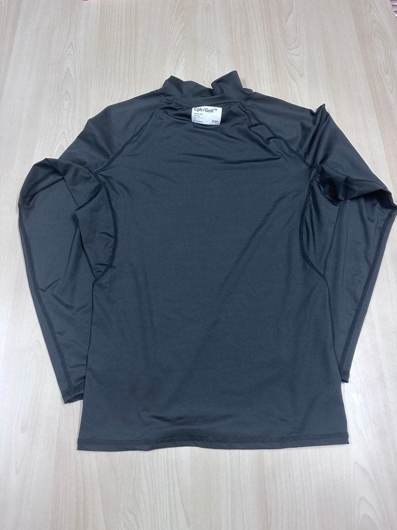 Cph/Golf ブラック モックネック長袖シャツ