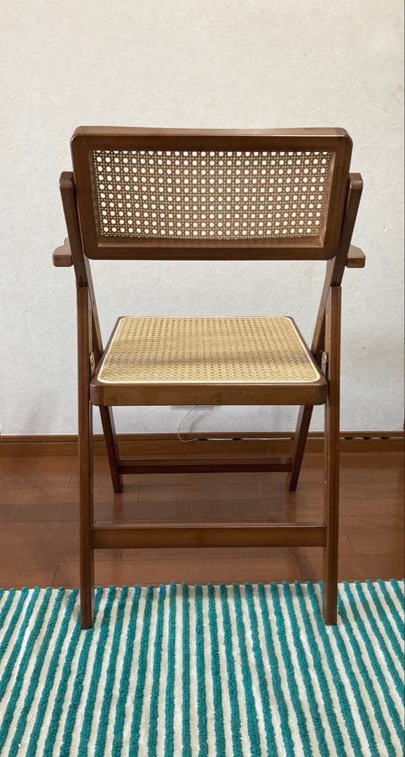 【美品】Rattan Folding Chair ラタン折りたたみチェア