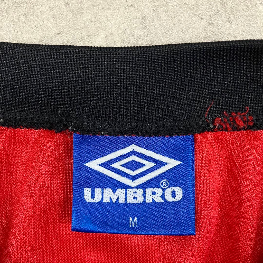 90s UMBRO アンブロ サッカーシャツ #6 古着 刺繍ロゴ レッド M