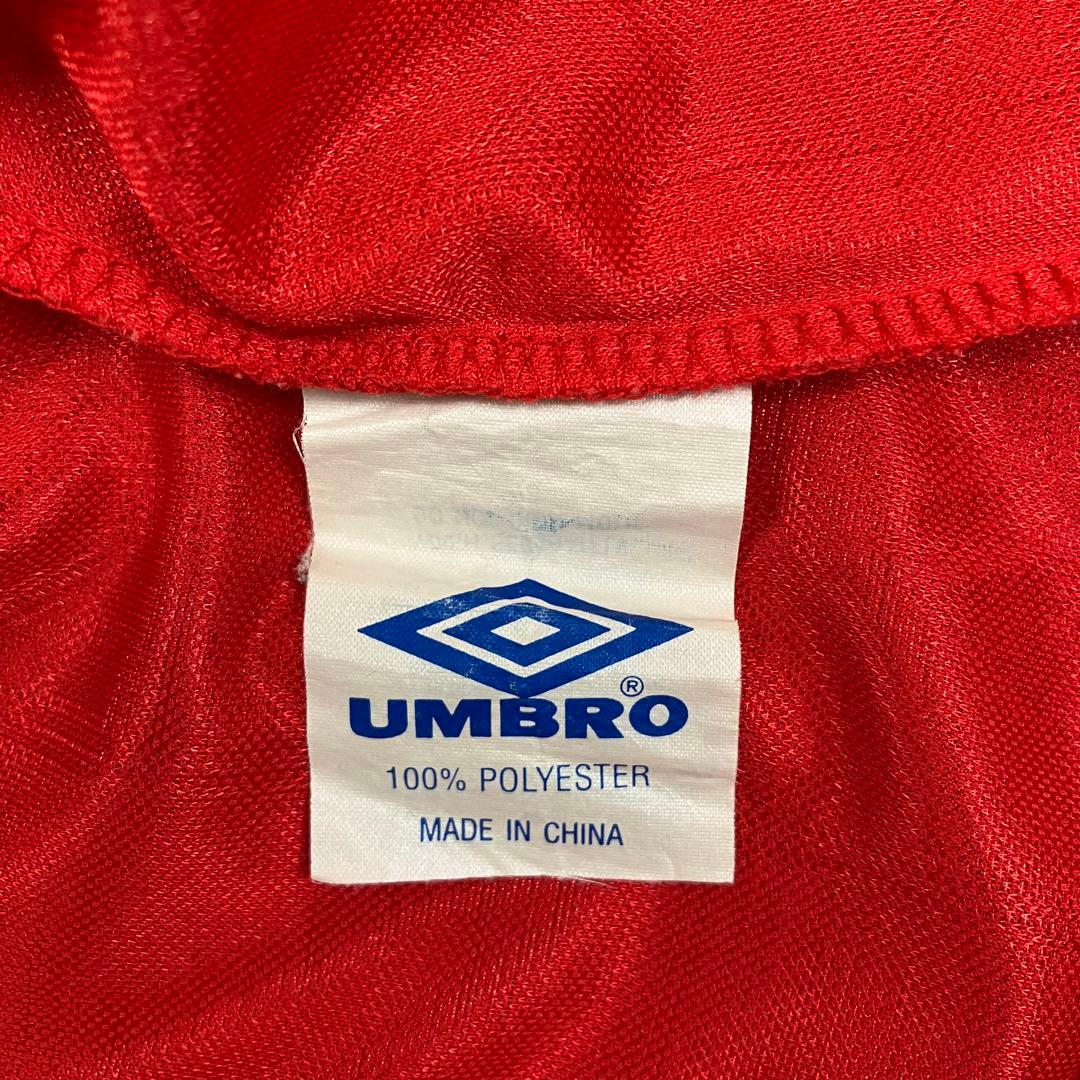 90s UMBRO アンブロ サッカーシャツ #6 古着 刺繍ロゴ レッド M