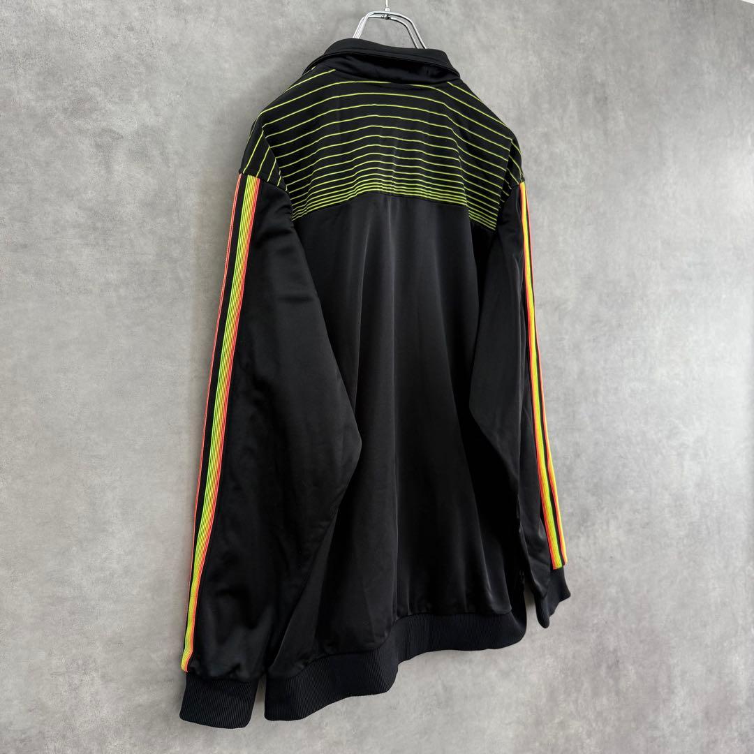 00s old adidas アディダス トラックジャケット ブラック×ネオン