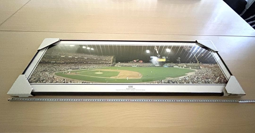 野球 バリー・ボンズ 通算600本目のホームラン パノラマ写真 フレーム付き