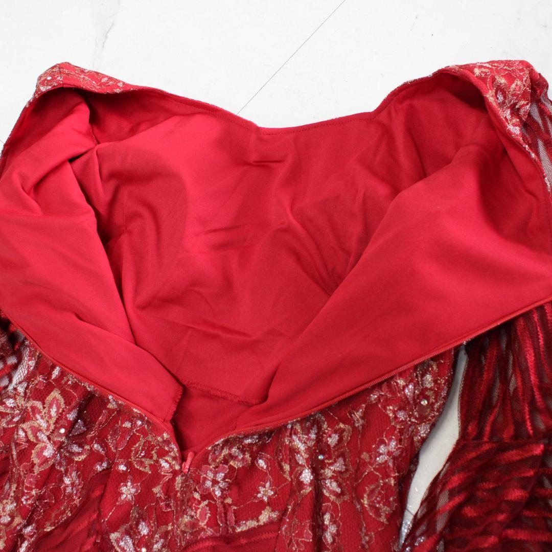 【美品 社交ダンス衣装】ワンピース ドレス prima boutique レッド