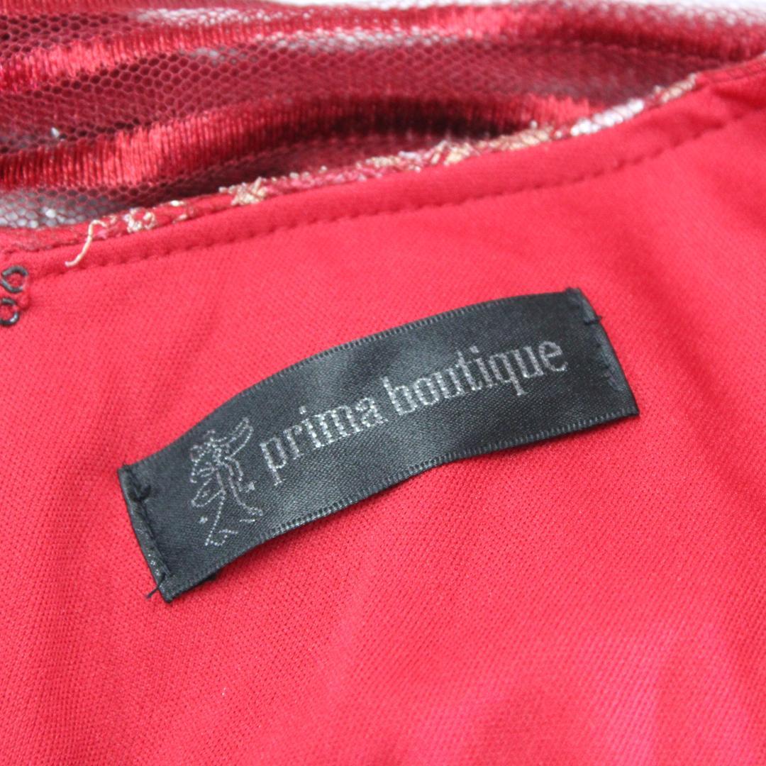 【美品 社交ダンス衣装】ワンピース ドレス prima boutique レッド