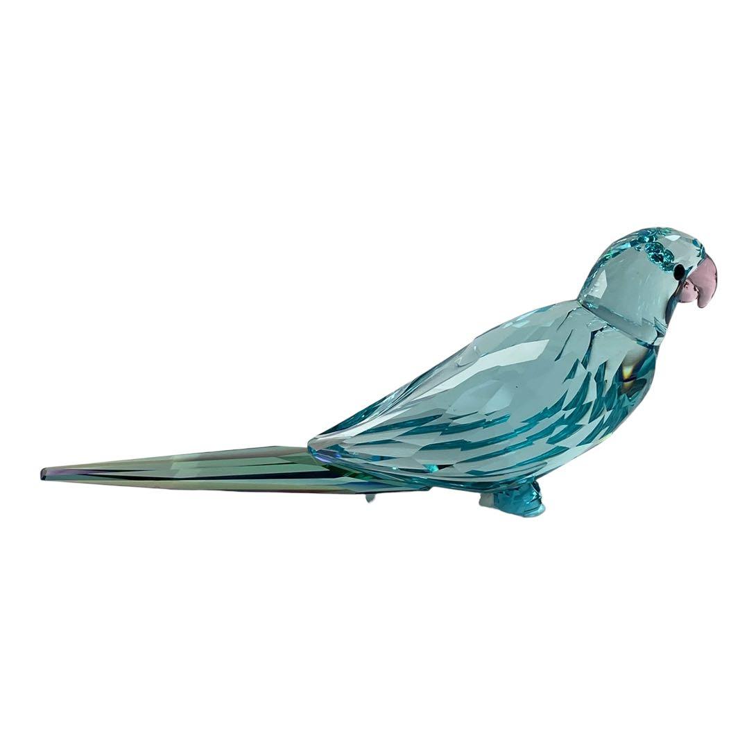 美品 SWAROVSKI オブジェ Jungle Beats ブルーインコ