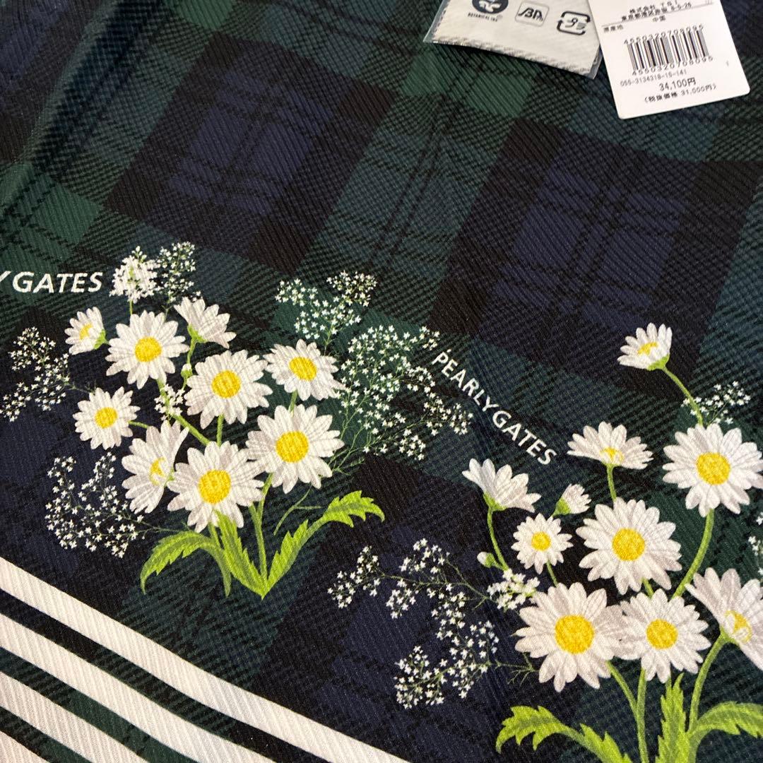 【新品】パーリーゲイツ チェック柄花刺繍スカート