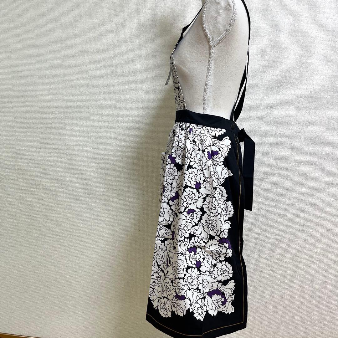 新品　タグ付　エプロン 花柄 ブラック　ホワイト　パープル　ソニアリキエル