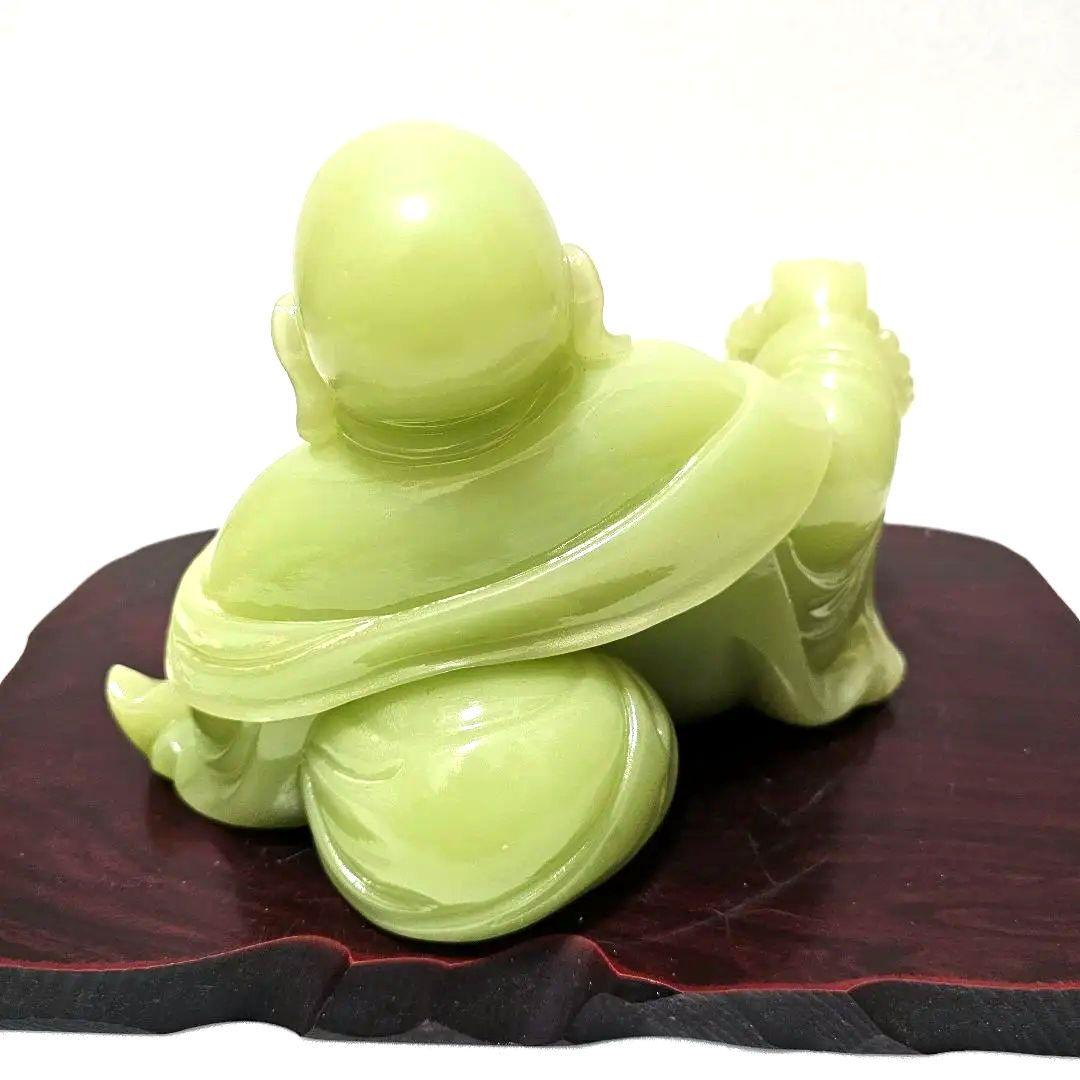 布袋尊像　布袋様　翡翠色　約5kg