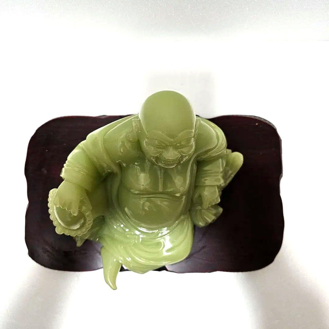 布袋尊像　布袋様　翡翠色　約5kg
