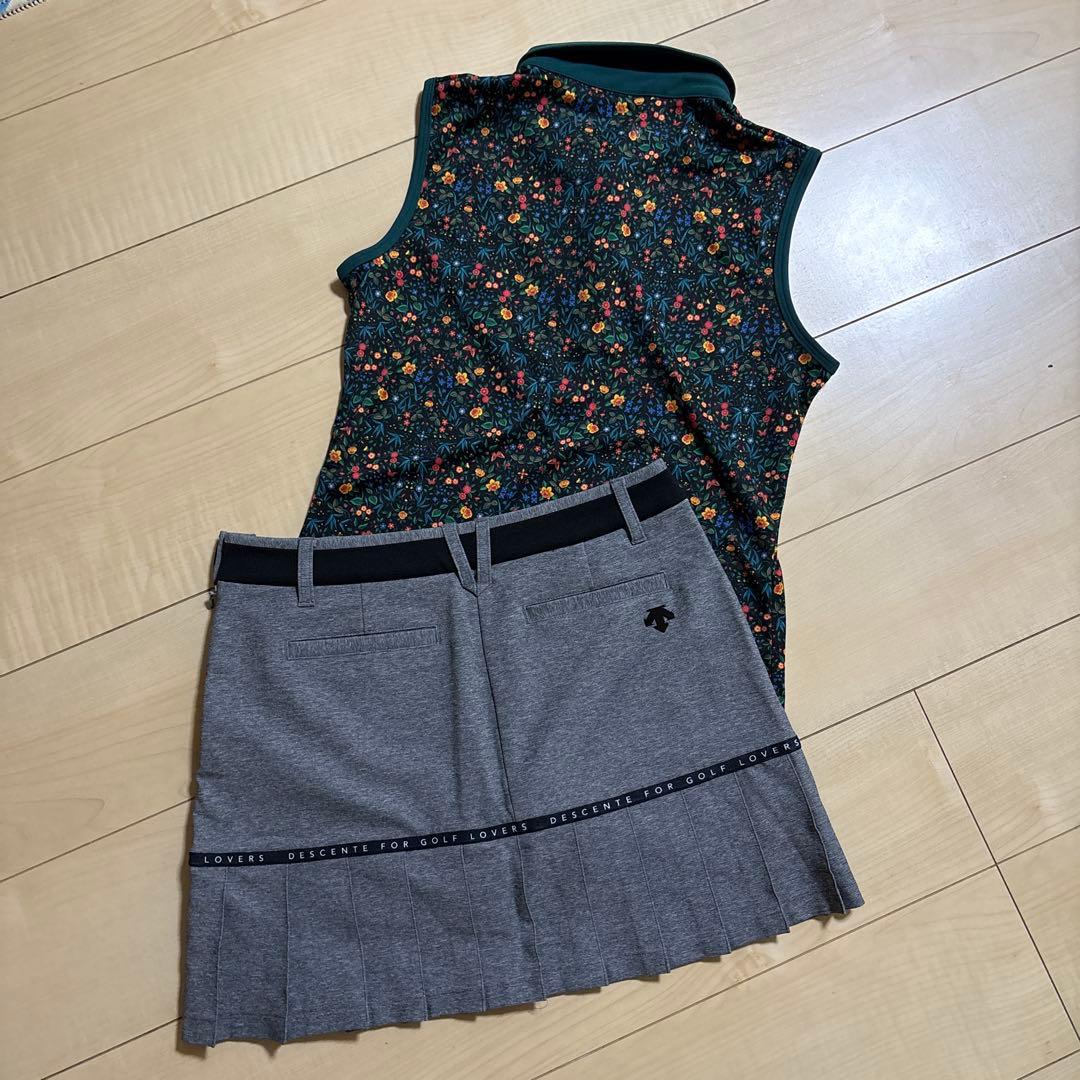 DESCENTE デサント　ゴルフ　ポロシャツ　プリーツスカート　2点セット