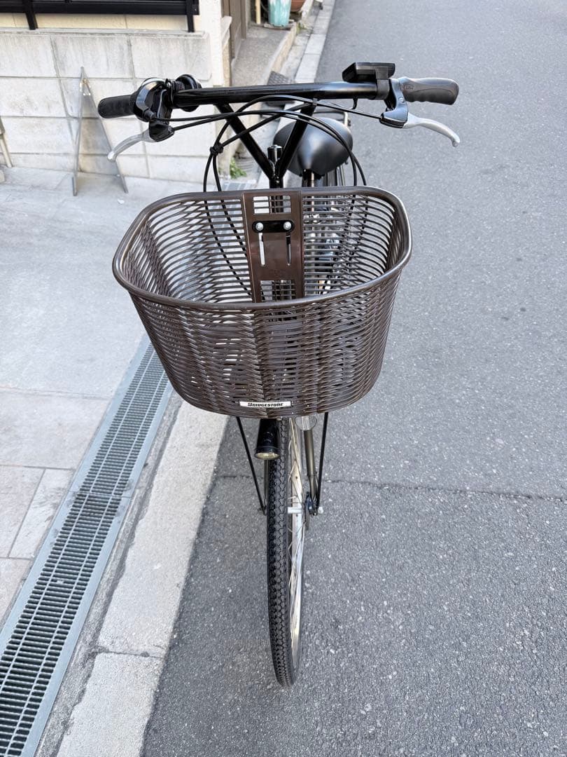 大阪府　ヤマハ　電動アシスト自転車 ダークグレー 前部バスケット付き