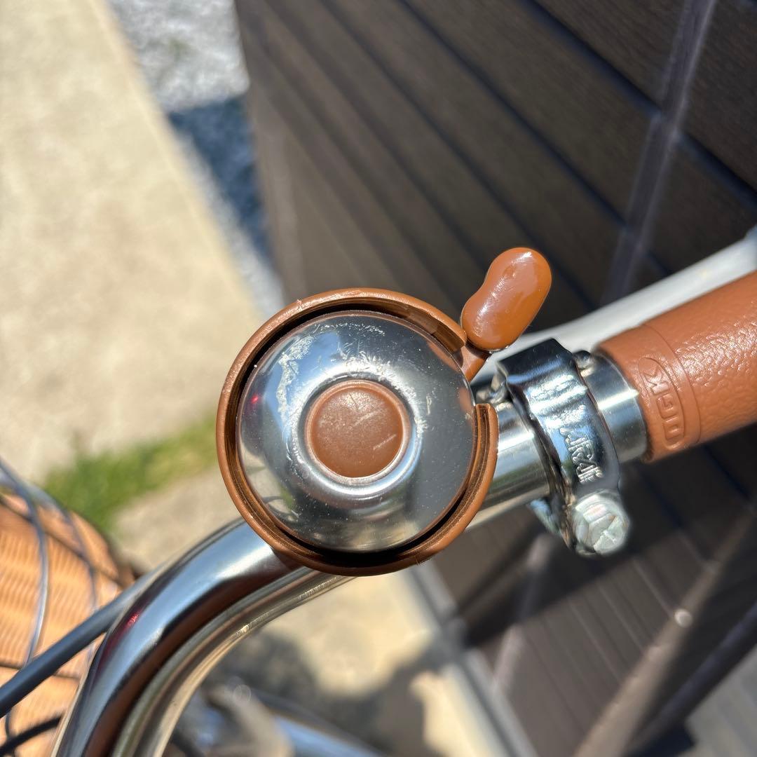 子供用自転車 クリーム色 前カゴ付き 24インチ