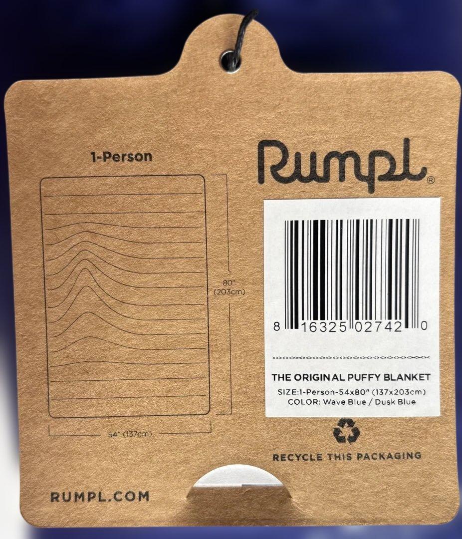 【新品】 RUMPL ランプル　アウトドア ブランケット　ウェーブブルー ブルー