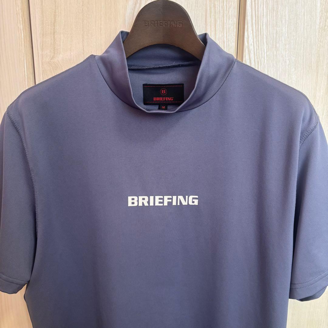 BRIEFING GOLF モックネック　ブルーグレー　メンズM 半袖