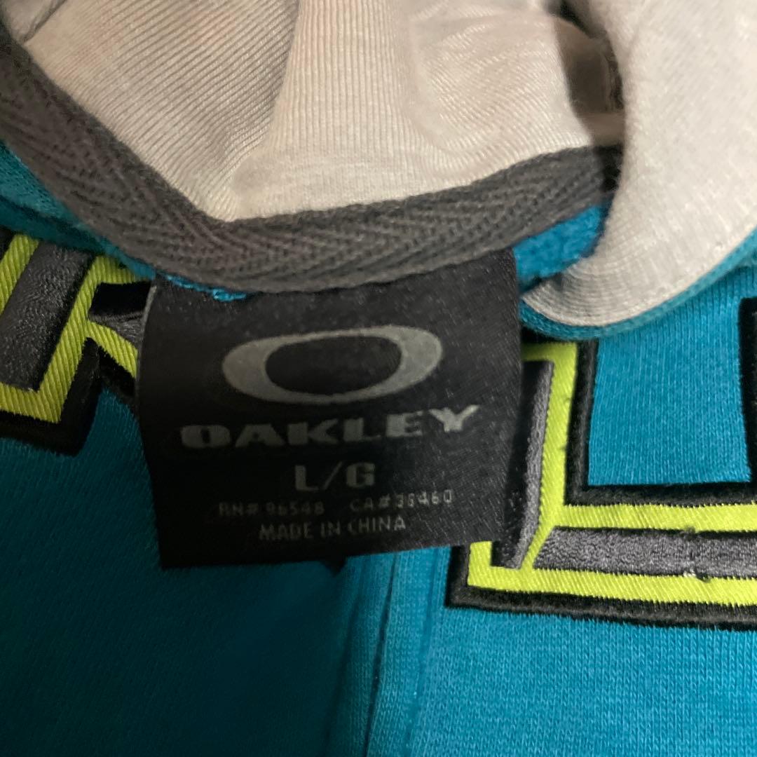 90s OAKLEY フード付きパーカー ターコイズ
