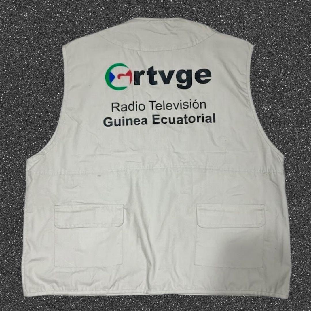 【激レア】赤道ギニア国営放送 RTVGE 記者用フィッシングベスト XXL