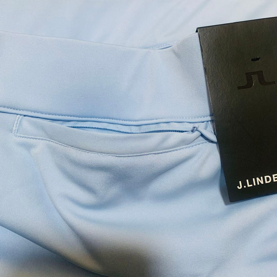 J.LINDEBERG ゴルフウェア ゴルフスカート 3本ライン ロゴ ブルー