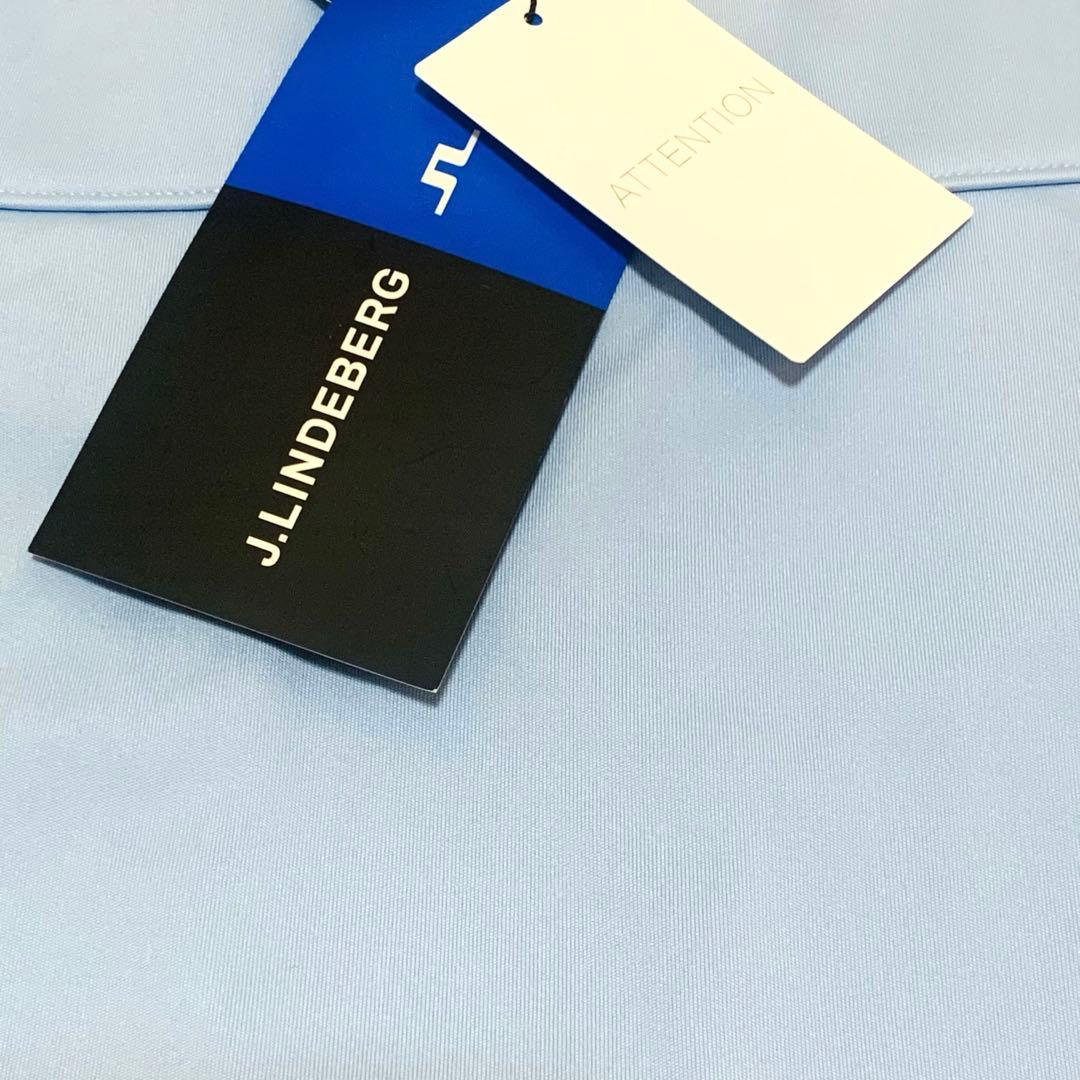 J.LINDEBERG ゴルフウェア ゴルフスカート 3本ライン ロゴ ブルー