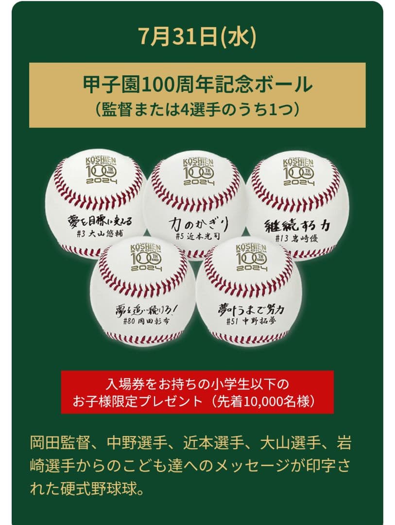 甲子園 100周年 記念ボール 阪神タイガース 岩崎優