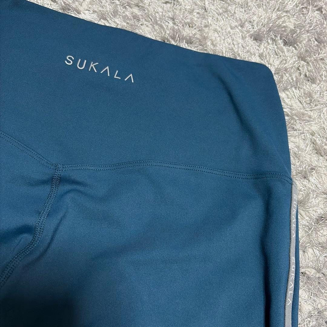 SUKALA サイドロゴギャザーレギンス　ネイビーブルー