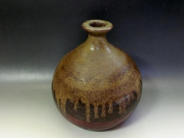 壷■古丹波焼 花瓶 涙艮 徳利 押し葉 花器 一輪挿し 時代物 骨董品■